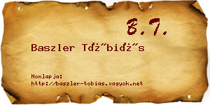 Baszler Tóbiás névjegykártya